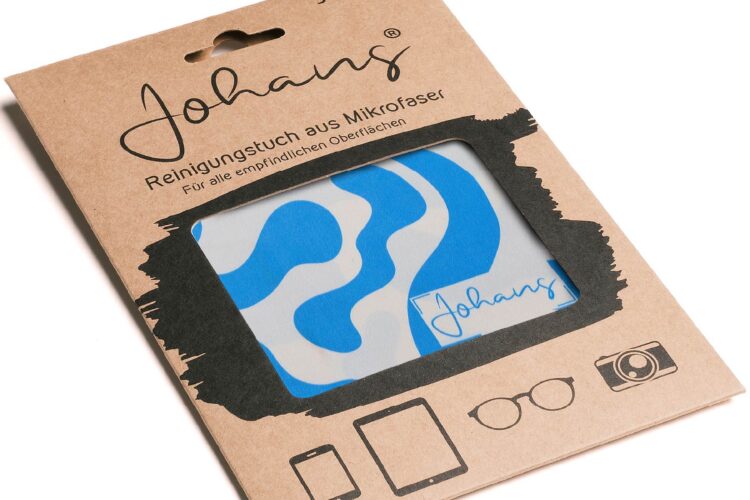 Johans-Tuch-Blue-Swirl-verpackung Brillen- und Displaytuch Blue Swirl
